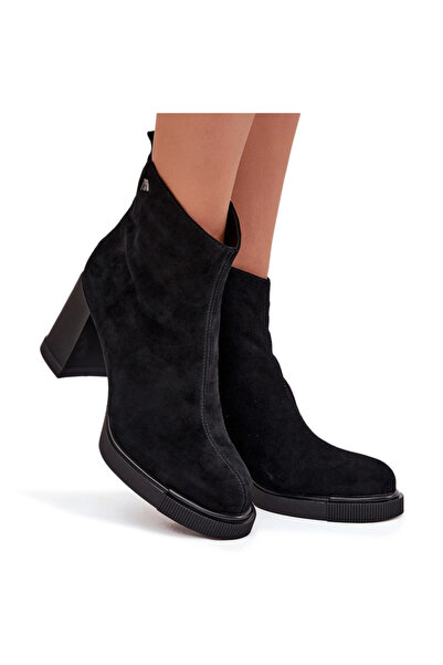 Vinceza Suede Leather Women's Ankle Boots 91142 Black 36