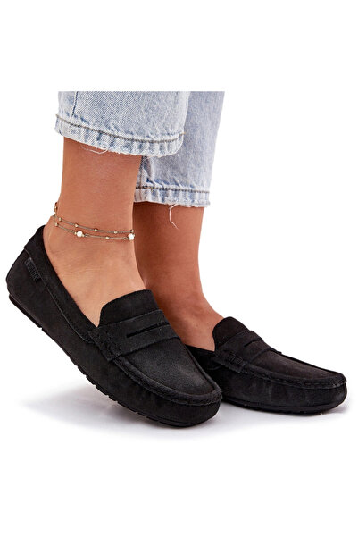 Big Star Shoes Women's Suede Loafers Big Star RR274948 Black 41