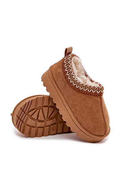 BOTO Children's Snow Boots With Embroidery Camel Prina 26