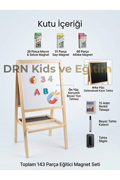 DRNKİDSVEEĞİTİM drn kids ve eğitim çift taraflı manyetik 143 magnet, 15 renkl...