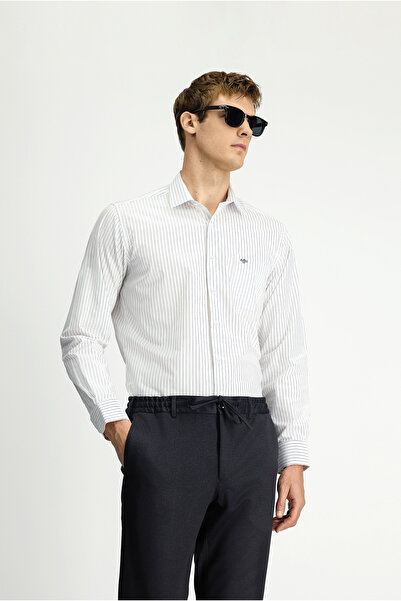 Kiğılı Long Sleeve Classic Pocketed Striped Cotton Lu Kolay Ü Tulle Enebilir ...