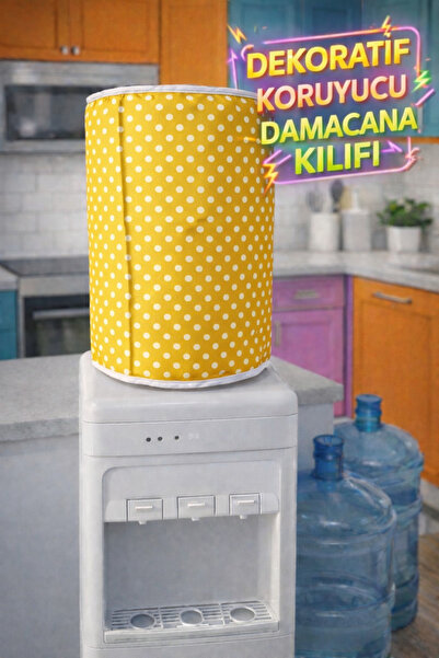 ÇIQRIK HOME Damacana Örtüsü- Puantiyeli & Biyeli Tasarım | 19 LT Damacana Kıl...