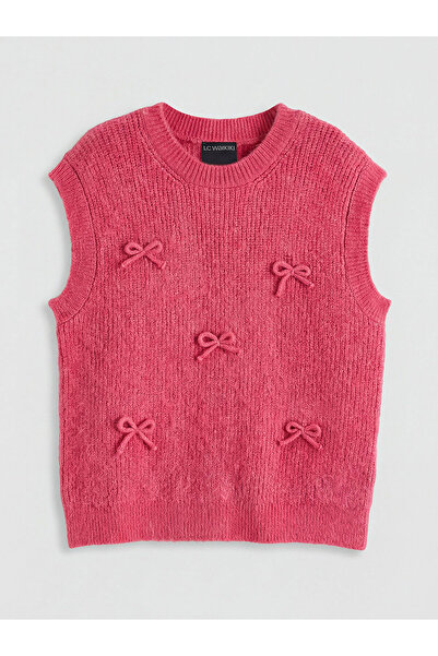 LC Waikiki سترة تريكو للفتيات من بيك نيو سيزون تفاصيل فيونكة