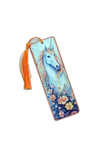 CrisArtDeco Wooden bookmark with unicorn and flowers - 170541