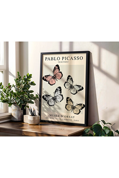 KALİA HOME Picasso Siyah Ahşap Çerçeveli Tablo, Çerçeveli Poster, Pablo Picasso