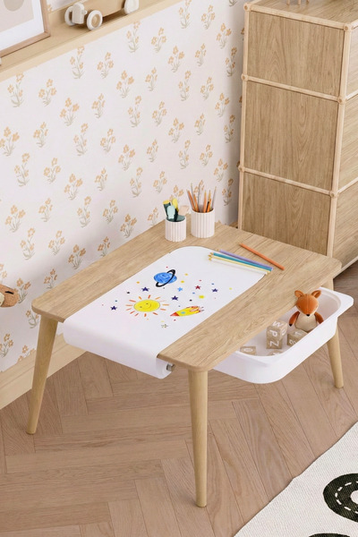 OBİ Atölye Çocuk Aktivite Masası Tek Çekmeceli Rulo Resim Kağıdı Dahil