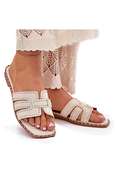 BOTO Embellished flat sandals beige Anniles 36