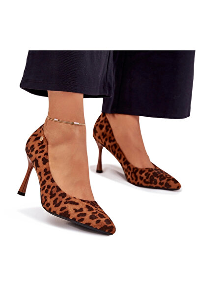 Vinceza Tocuri de damă cu cu imprimeu cu leopard 62264 Maro 40