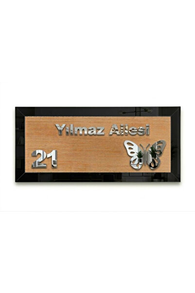 hibiscus Kişiye Özel Daire Kapı Numarası ve İsimliği - Kelebek Figürlü– Pleks...