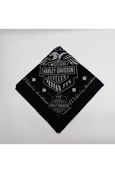 Ma.re accessories Motor Tutkusu Temalı Siyah Bandana Fular