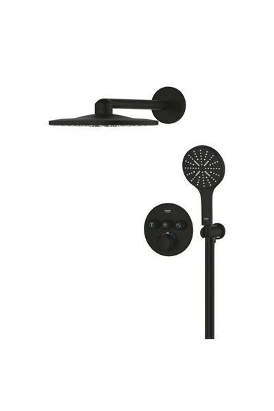 Grohe Sistem de dus negru mat SmartControl SmartActive 310 Round