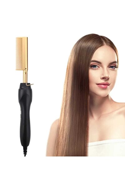 Generic فرشاة سيراميك حراري احترافية 3 في 1 - مشط سريع التسخين، ومكواة فرد ال...