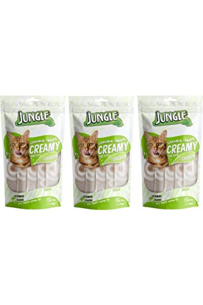 Jungle Kedi Krema Ödül Maması Tavuklu 3 Adet (1X70GR PAKET İÇİ 5 TÜP)