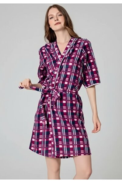 Serena Women's bathrobe – thick, with Hooded and three-quarter sleeves