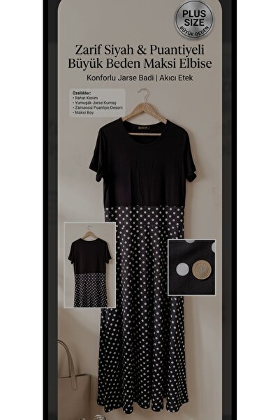 moonlightavm Plus Size Black Dress, Pack of Polka Dot