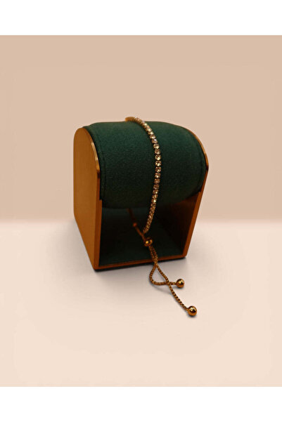 LYNORO White Tennis Bracelet for Women/Men 18k Gold Plated 2mm Adjustable-String