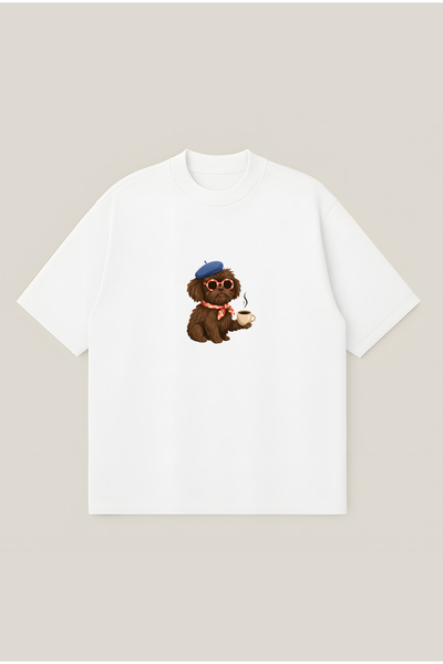 PURE POWER Kahvekolik Dog Boxy Fit Oversized Unisex 100% Cotton Pack T-Shirt ...