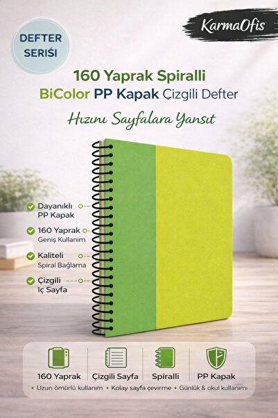 Faber Castell Green 160-Leaf Spiral Notebook Bicolor Pp Cover Striped A4 Scho...