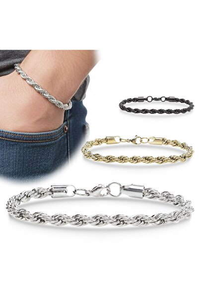 FM 💎   Premium Rope Rope Steel Chain Bracelet 6mm 3183Czb2D8 - 20 cm - Gold ...