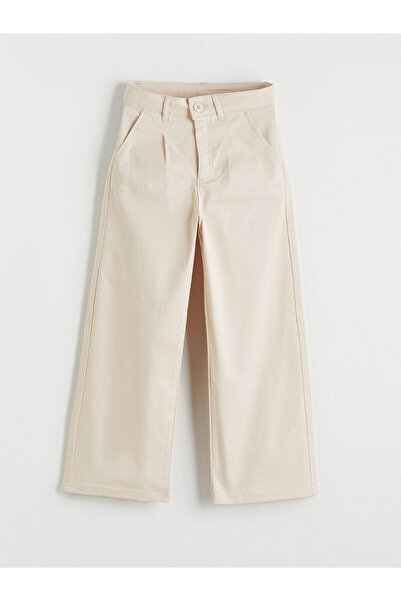 LC Waikiki Ozmarka New Season Wideleg Pleated Girls' Gabardine Pants