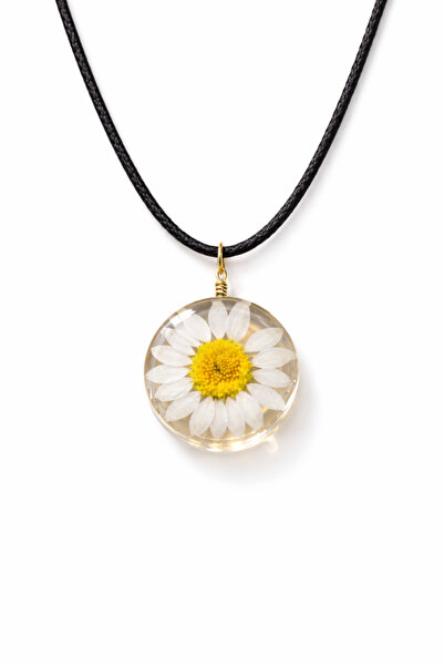 MİVA 🌼 Gerçek Papatya Kolye | El Yapımı Epoksi Reçine Kolye | Doğal Çiçekli ...