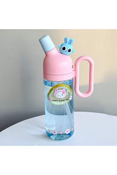 HİROS'H Special Design Cute Water Bottle with Spout and Straw for School