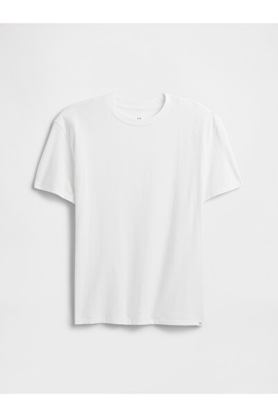 GAP Erkek Çocuk Beyaz Bisiklet Yaka T-Shirt