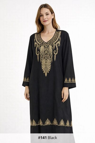 Kareem Miss Salma Women's jalabiya with distinctive oriental embroidery, soft...
