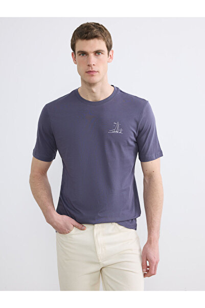 LC Waikiki Ανδρικό μπλουζάκι Özmarka New Season με στάμπα και λαιμόκοψη ποδηλ...