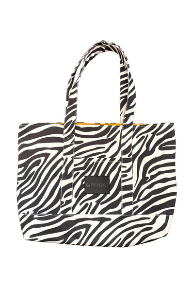 Goshıkı Kiba - Zebra Patterned Snap Fastener Daily Casual Women's Shoes Bag Si