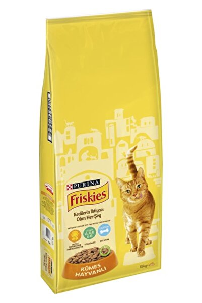 Friskies Yetişkin Tavuklu Kedi Maması 15 kg Ekonomik Mama Kümes Hayvanı Lezzeti
