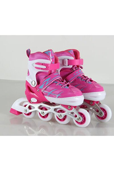 casper sport Casper Pembe Ayarlanabilir 2+2 Işıklı Metal Alıştırma Pateni Çan...