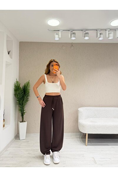 Trendingsize Modal Textured Striped Tracksuit Pants with Rubber Details