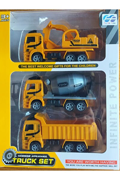 GÜVEN OYUNCAK SARI İŞ MAKİNELERİ KAMYON KEPÇE HARÇ KAMYONU..