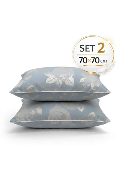 Boema Home Deco Set 2 Perne Puf si Pana de Gasca 70x70 cm, Fermitate Medie, F...