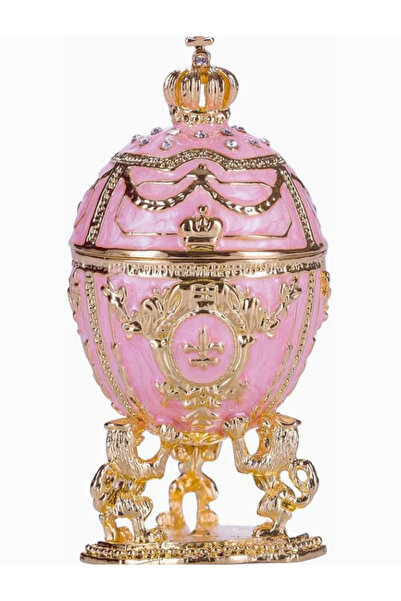 danila-souvenirs Fabergé egg – pink, with lions and imperial crown