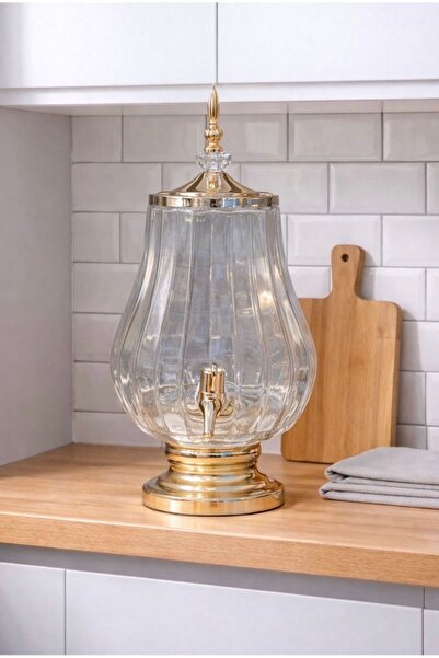 sahane & bazaar 4 LT Musluklu Şeffaf Cam Sebil Şerbetlik Meşrubatlık İkramlık...