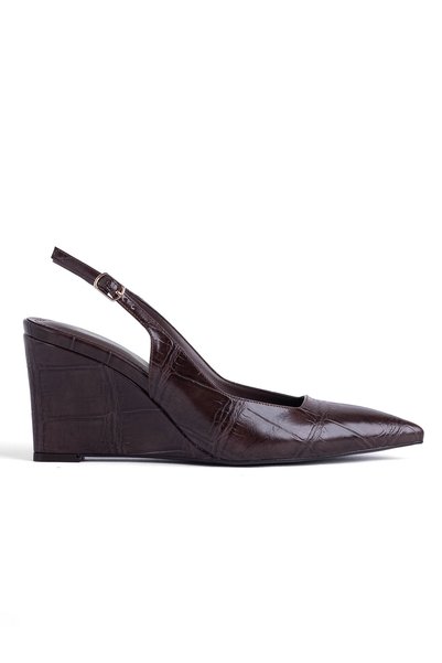 MARY Wedge Heel Open Back Shoes Classic Heeled Shoes