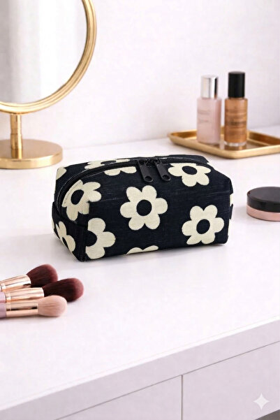 Paris Home Minimal Papatya Patterned Makeup Bag Bag Compartments – Zippered, ...