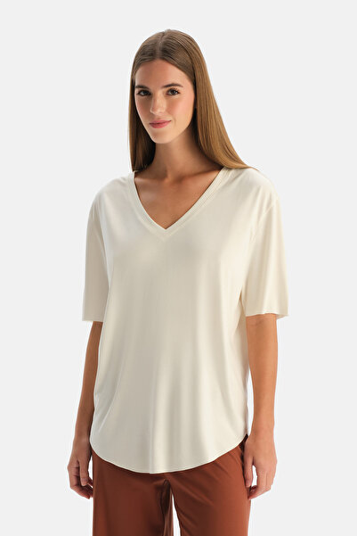 Dagi Modal V-Neck Basic T-Shirt