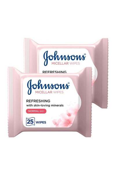 Johnson 's Micellar Wipes Refreshing Normal Skin 25 Sheets Pack Of 2