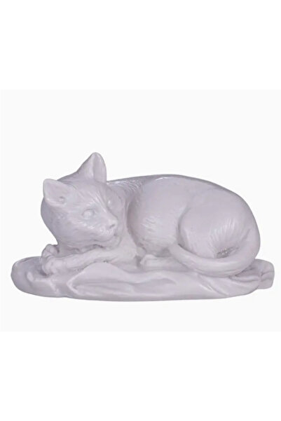 OEM Lying white cat – marble statuette,