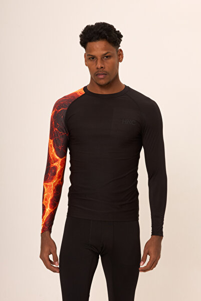 HNC Sport Ανδρικό μακρυμάνικο μπλουζάκι με ψηφιακή εκτύπωση και συμπίεση για ...