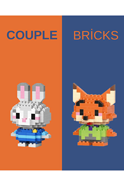 Bricks Judy & Nick İkili Nano Block Set | Mini Lego Figür | Zootopia | 164+ P...