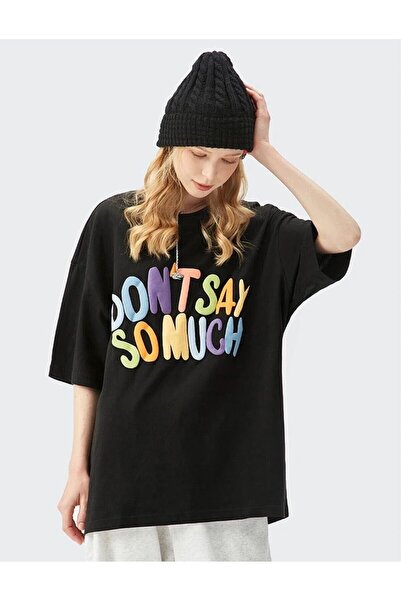 Gofeel Ophella Don'T Say Text Detail Unisex Oversized Mold T-Shirt