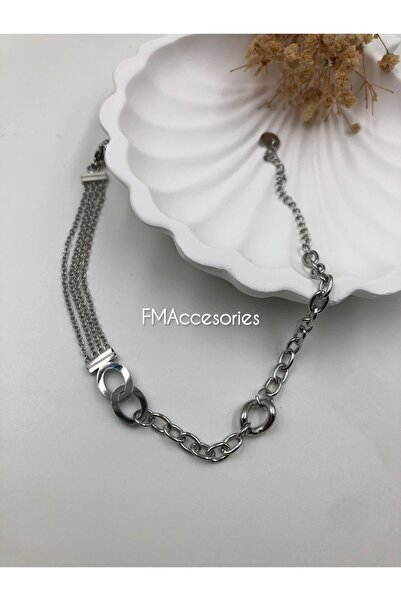 fmaccesories سوار نسائي من الفولاذ متعدد السلاسل على شكل لانهائي، سوار أنيق ب...