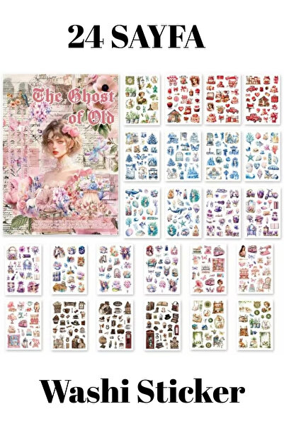 Kolbi Craft 24 صفحة من ملصقات واشي الملونة لدفتر اليوميات والكمبيوتر المحمول