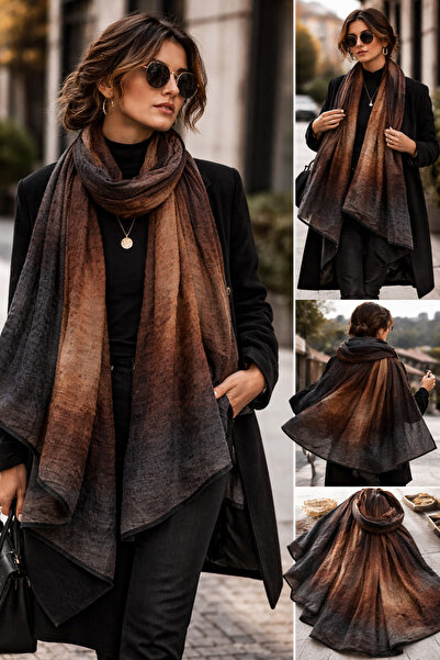 KRAFTELLA Batik Print Kırınkıl Shawl – Patterned Bamboo Scarf Shawl-Terra Sof...