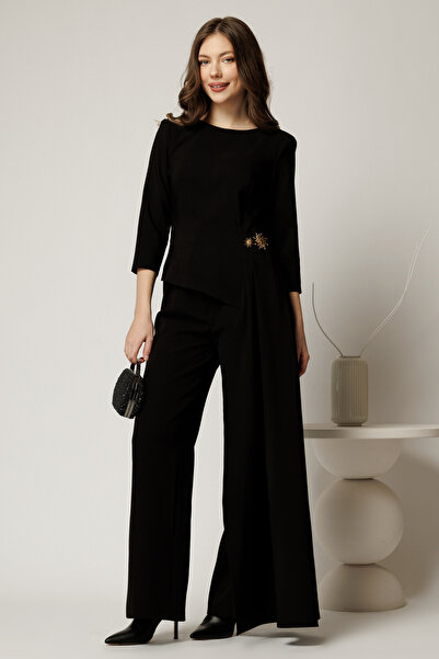 DyFashion Women's black asymmetrical blouse for sale