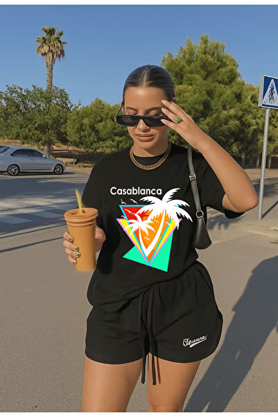 SUNFREE Casablanca Printed Oversized Crew Neck Short Sleeve Summer Unisex Com...